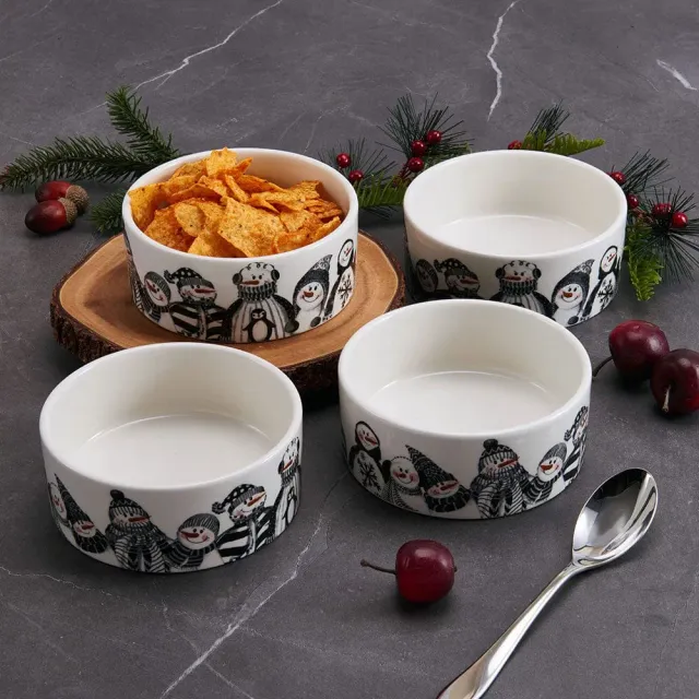 Fitz and Floyd Snow Days ciotole dessert set 4 pezzi 650 ml