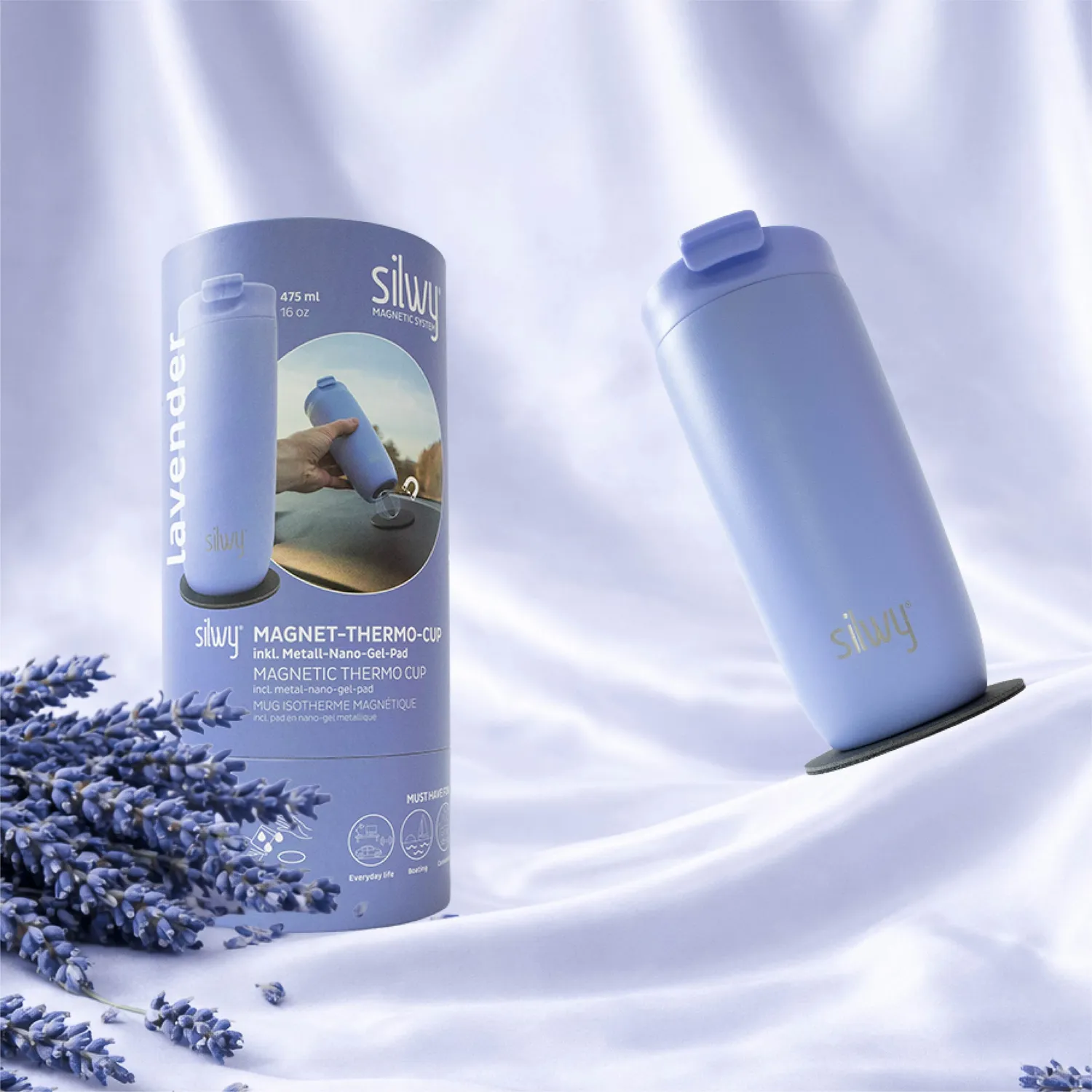 Silwy Magnetica tazza termica lavanda antigraffio