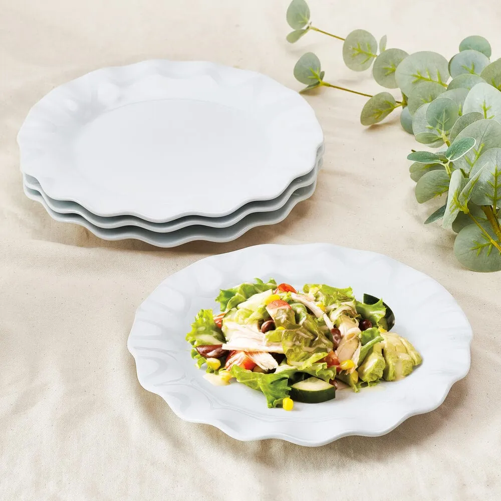 Fitz and Floyd Everyday White Scalloped servizio piatti 12 pezzi bianco
