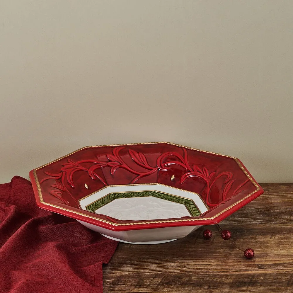 Fitz and Floyd Telluride ciotola portata rossa 4qt