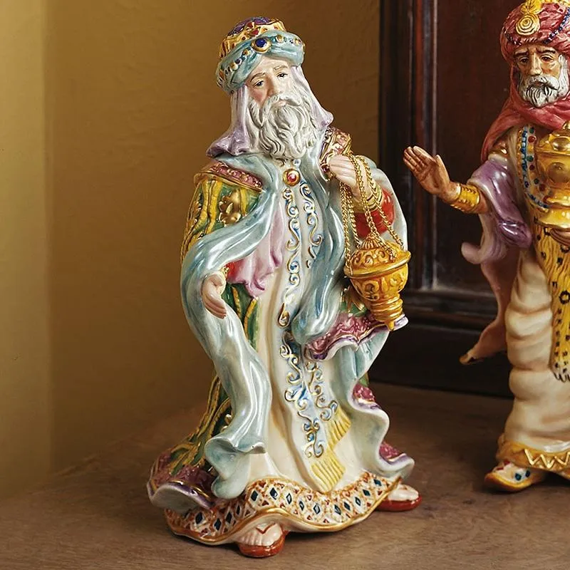 Fitz and Floyd Nativity Re Magio Arabo presepe 23,5 cm ceramica