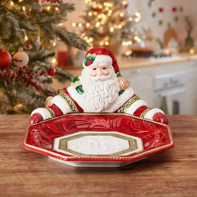 Fitz and Floyd Telluride Santa ciotola portata maiolica natale