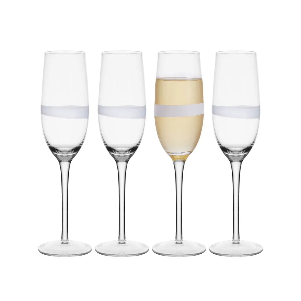 Fitz and Floyd Organic Band set 4 flute champagne 8 oz