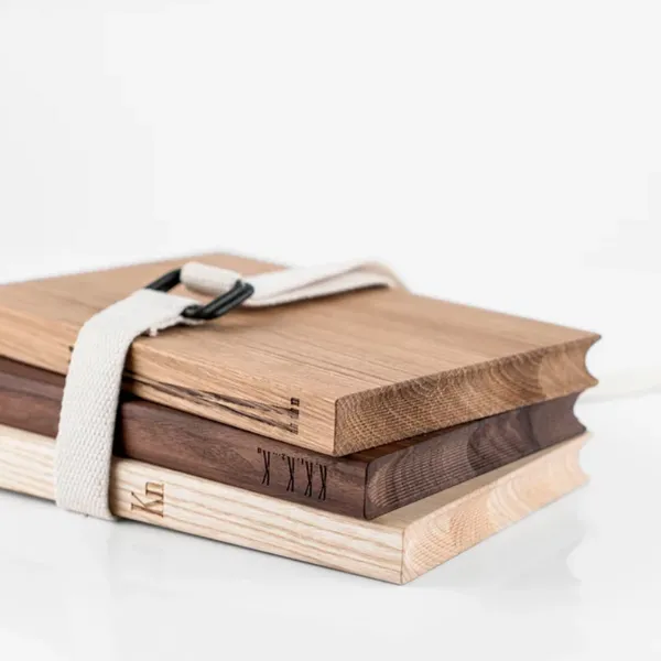 KnIndustrie Kn Book set 3 taglieri legno design