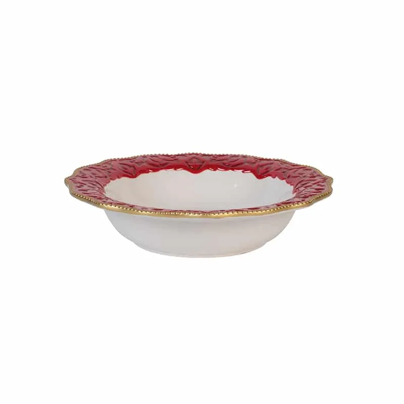 Fitz and Floyd Renaissance Holiday servizio 4 pezzi rosso oro
