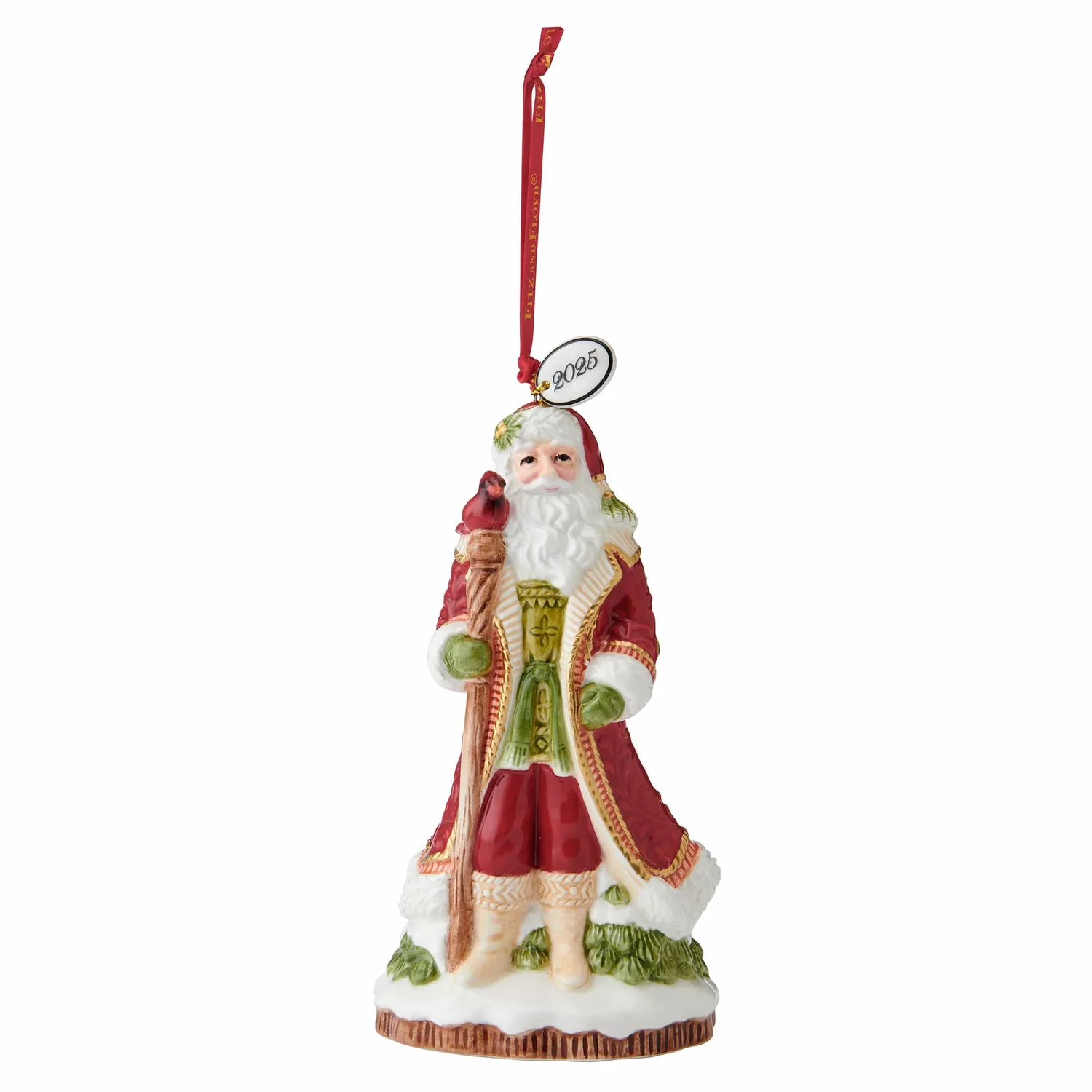 Fitz and Floyd Poinsettia Santa Bell campana Natale 2025