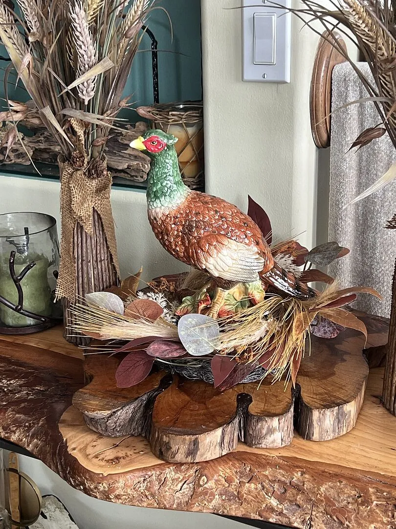 Fitz and Floyd Harvest statuetta fagiano ceramica 27 cm
