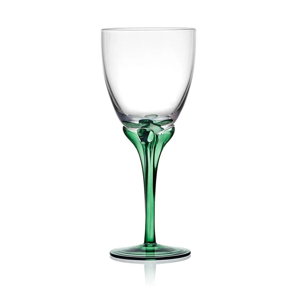 Fitz and Floyd Jardin calici vino verde set 4 pezzi