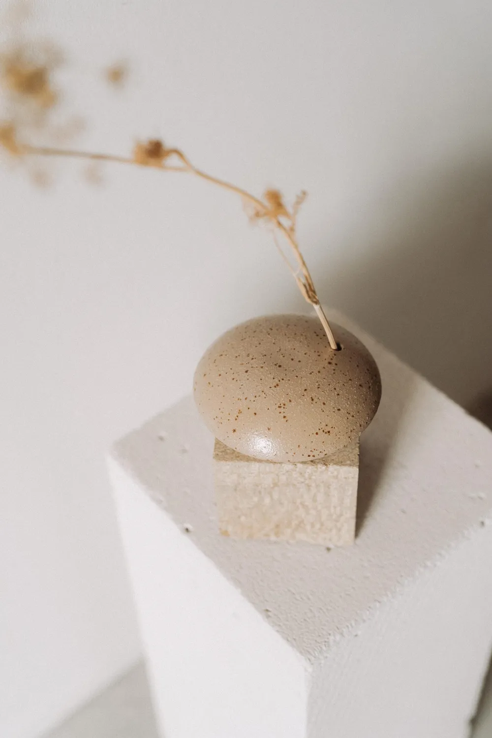 Poemi Japandi vaso minimalista 13 cm crema in gres