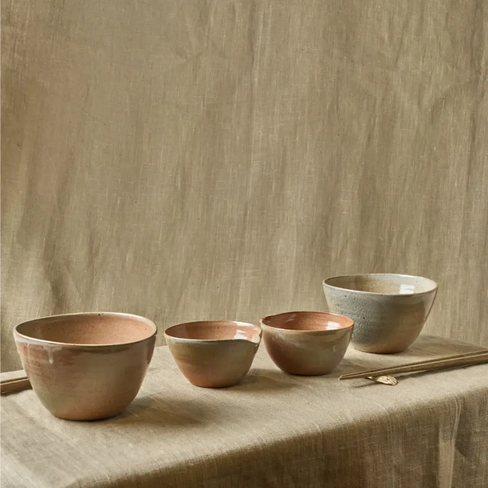 Studio Delta Pottery Shino Set 4 ciotole grès woodfired