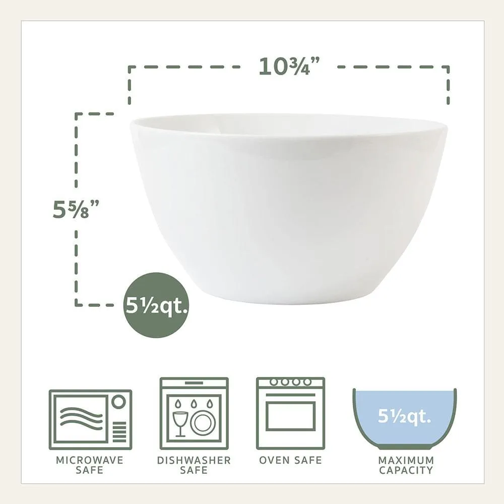 Fitz and Floyd Everyday White set 2 insalatiere fondo porcellana