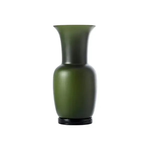 Venini Fazzoletto Opalino vaso verde mela vetro soffiato