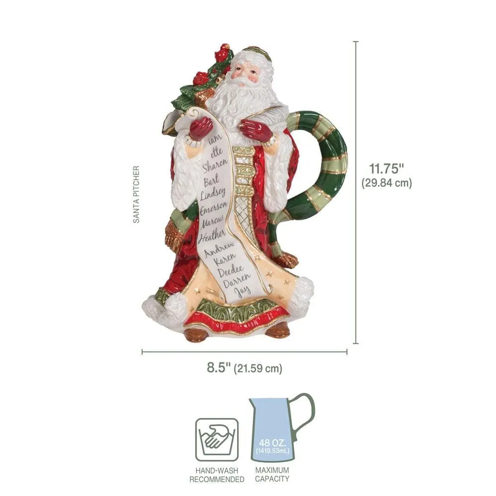 Fitz and Floyd Holiday Home Santa brocca ceramica 1,4 L natalizia