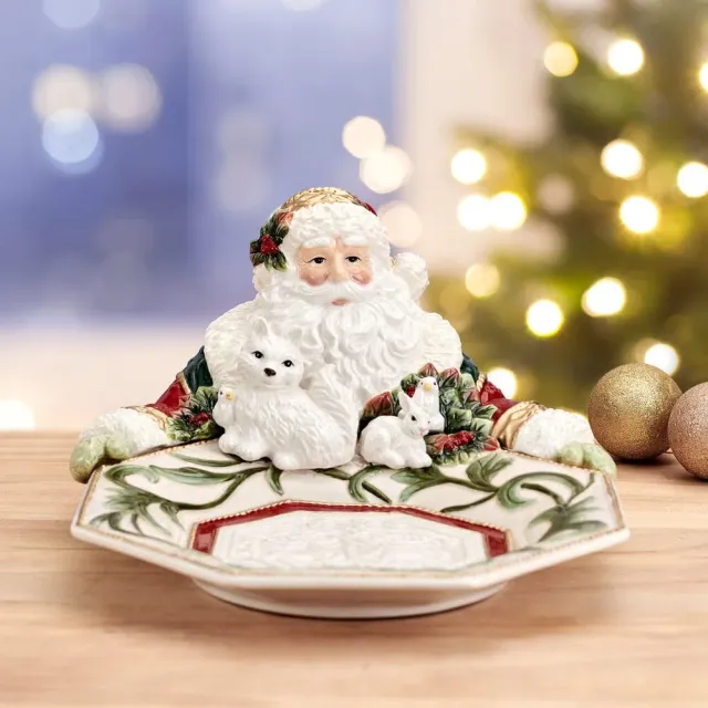Fitz and Floyd Woodland Holiday ciotola Babbo Natale