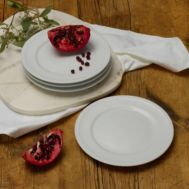 Fitz and Floyd Everyday White Beaded set 4 piatti insalata