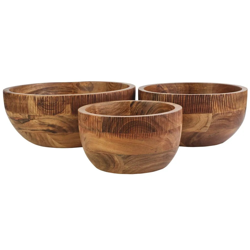 Fitz and Floyd Caleb set 3 ciotole legno acacia