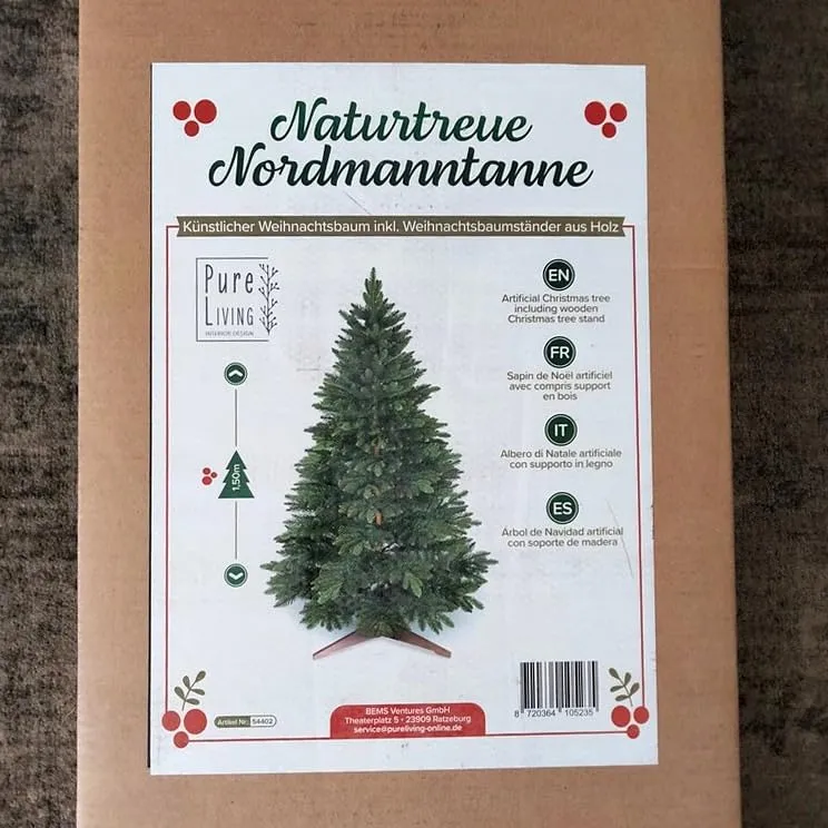 Pure Living albero di Natale artificiale 150 cm realistico borsa