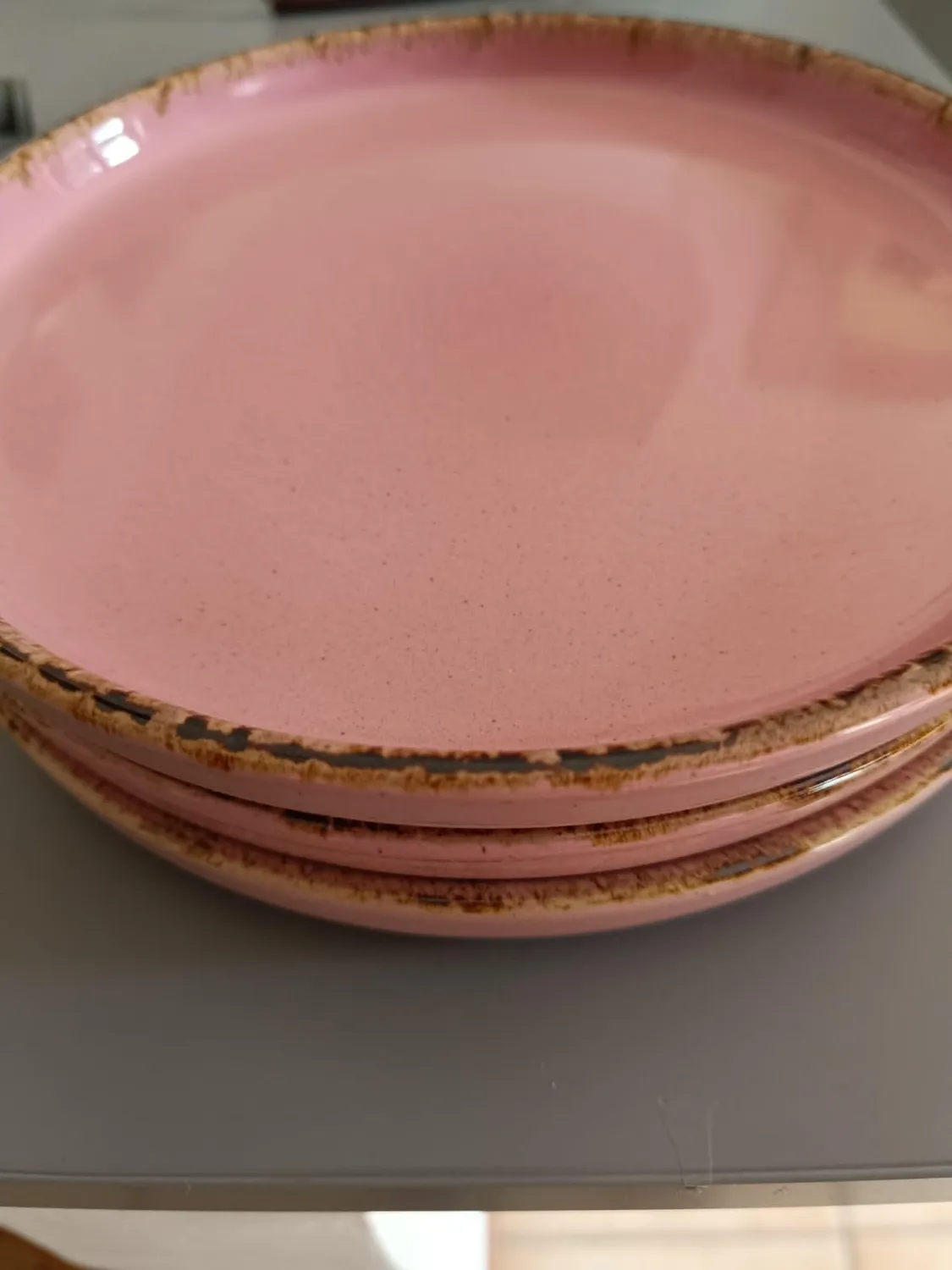 Pure Living Rustic set 6 piatti colazione gres rosa