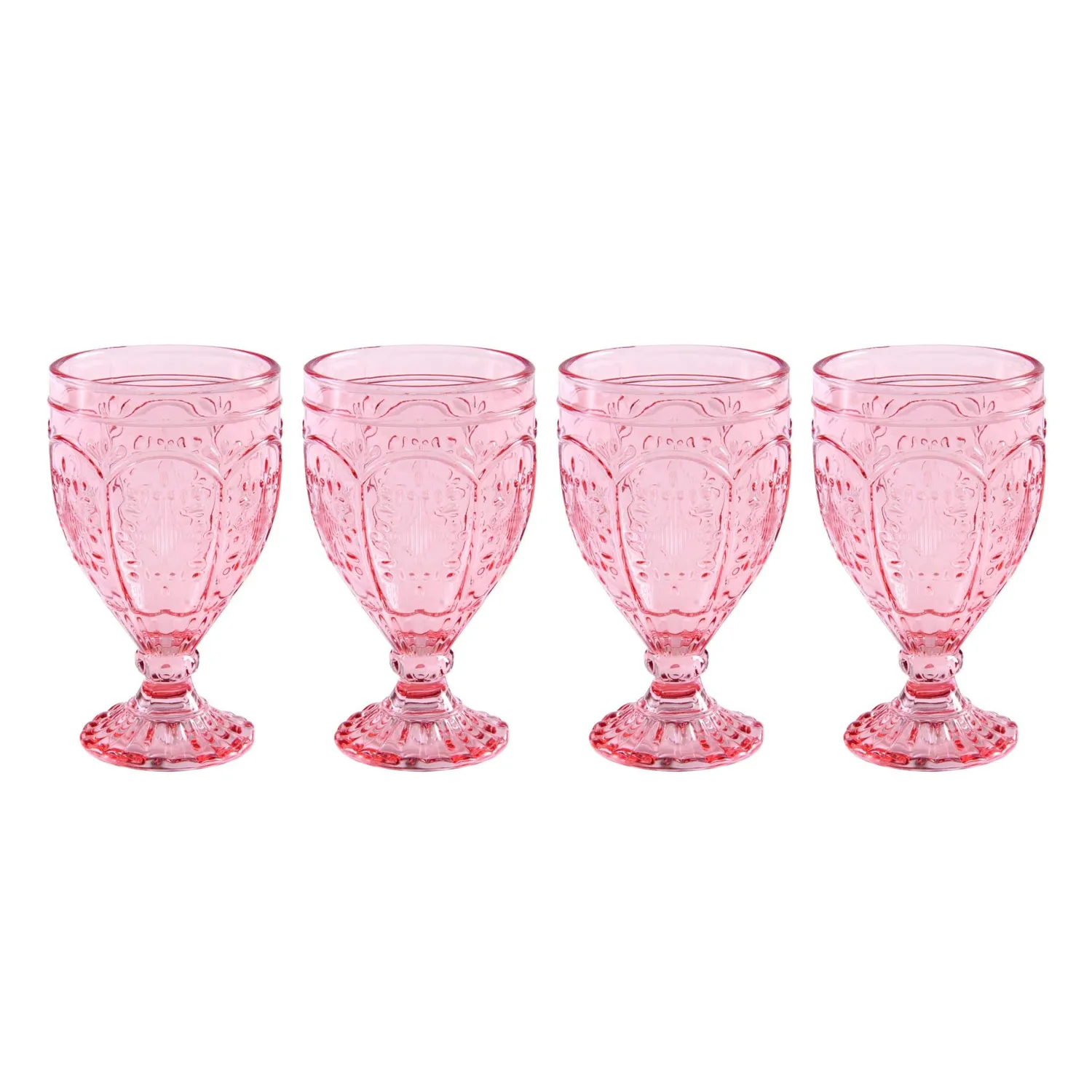Fitz and Floyd Trestle set 4 calici rosa vetro