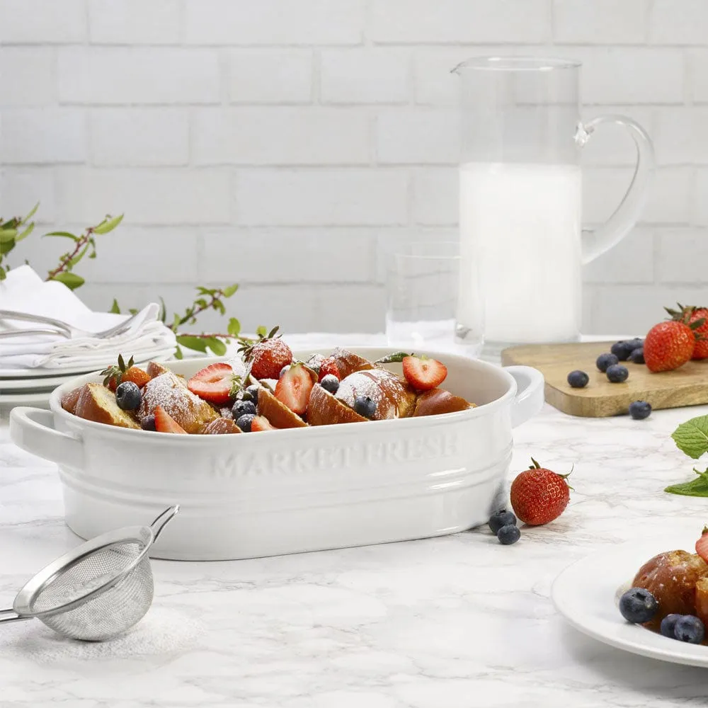Fitz and Floyd Market Fresh pirofila forno bianca 3 quart