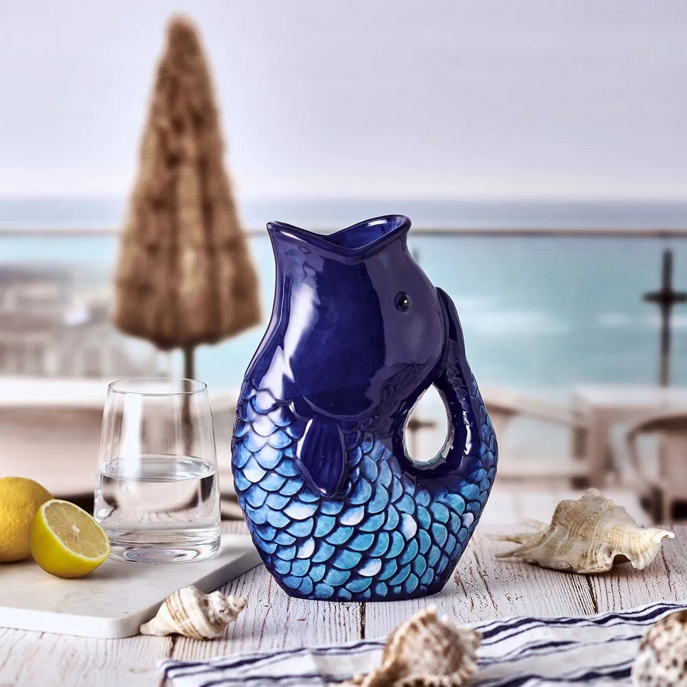 Fitz and Floyd Coastal Blue Fin brocca blu terraglia
