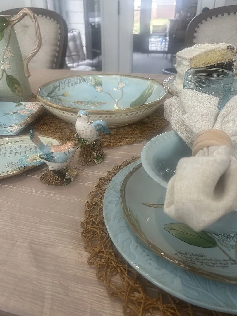 Fitz and Floyd Toulouse Bird Set Sale e Pepe Blu in Terraglia