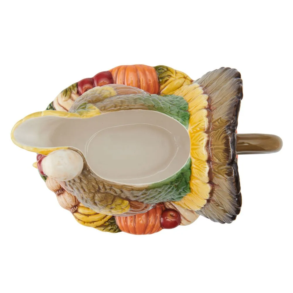 Fitz and Floyd Harvest Thanksgiving salsiera tacchino terracotta