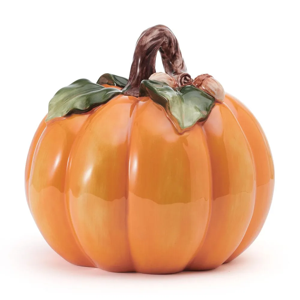 Fitz and Floyd Harvest Acorn Pumpkin statuetta zucca terracotta