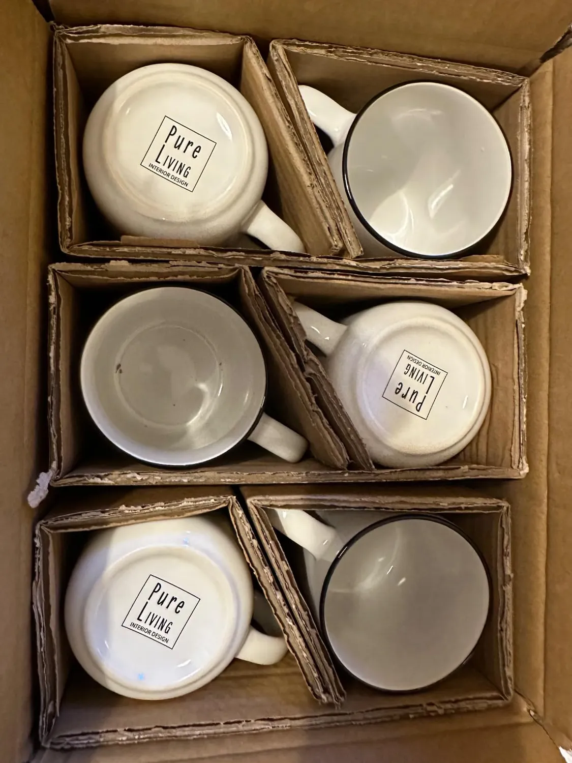 Pure Living Scandi set 6 tazzine caffè bianche porcellana