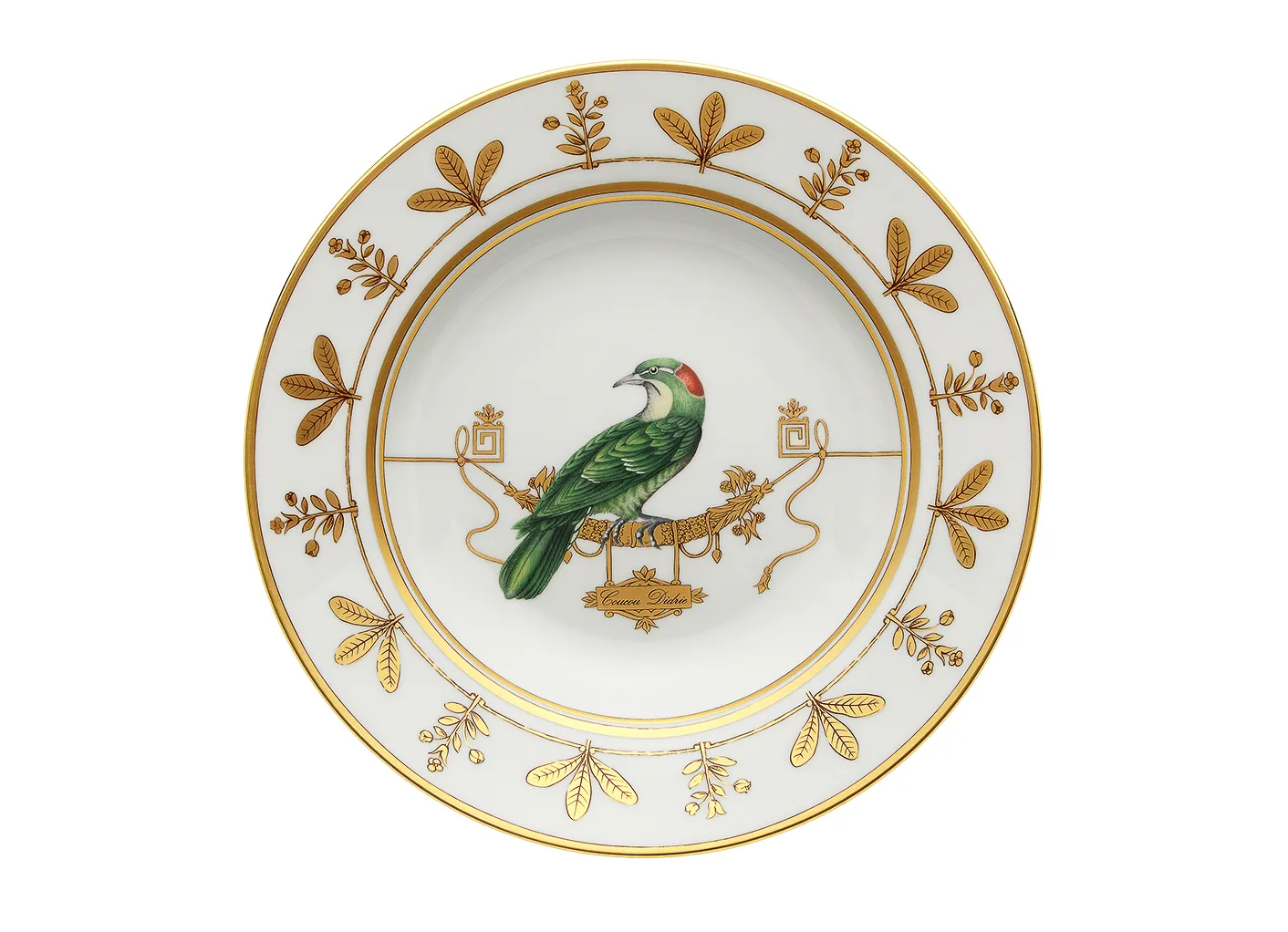 Richard Ginori Volière piatto fondo decoro uccelli oro