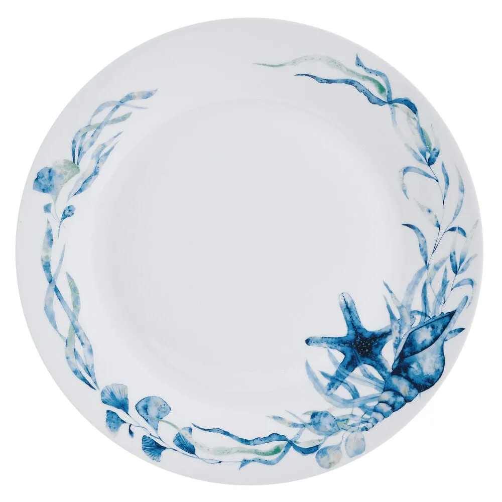 Fitz and Floyd Sanibel Servizio Piatti 12 Pezzi Blu Porcellana