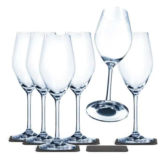 Silwy Champagne bicchieri magnetici cristallo con pad antiscivolo