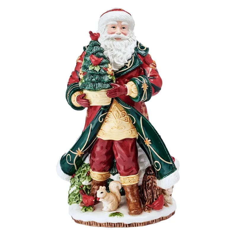 Fitz and Floyd Bellacara Studio Santa statuina Natale 12.75 IN