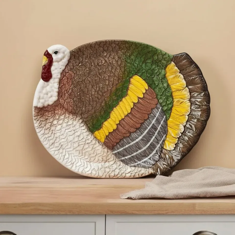 Fitz and Floyd Thanksgiving Vassoio tacchino 46 cm