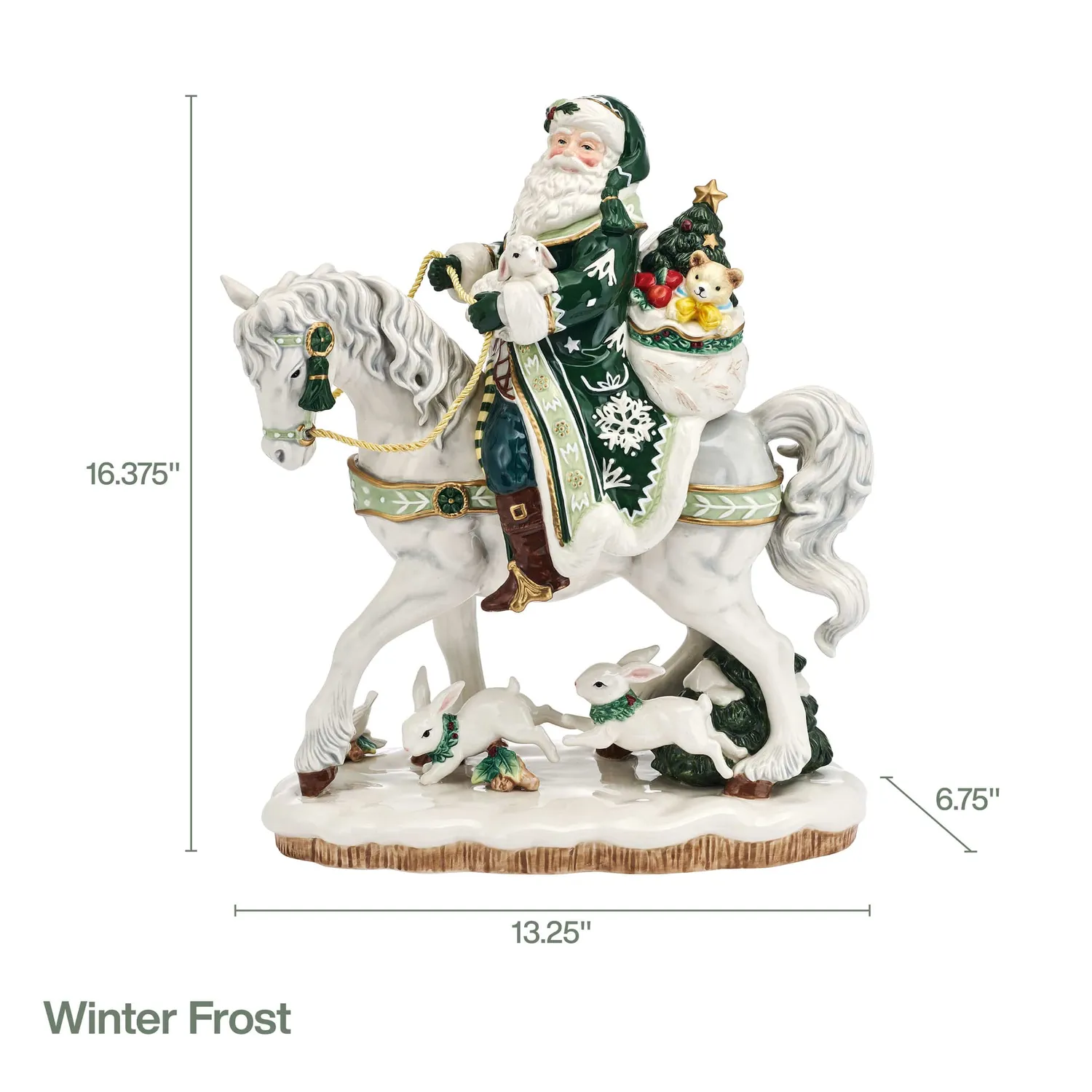 Fitz and Floyd Winter Frost statuina Babbo Natale 40 cm