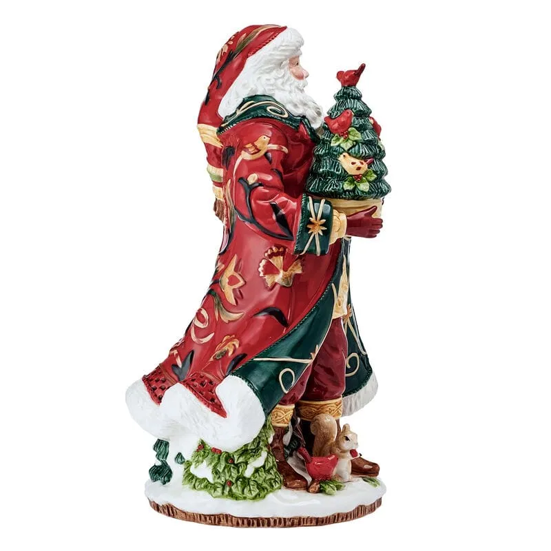 Fitz and Floyd Bellacara Studio Santa statuina Natale 12.75 IN