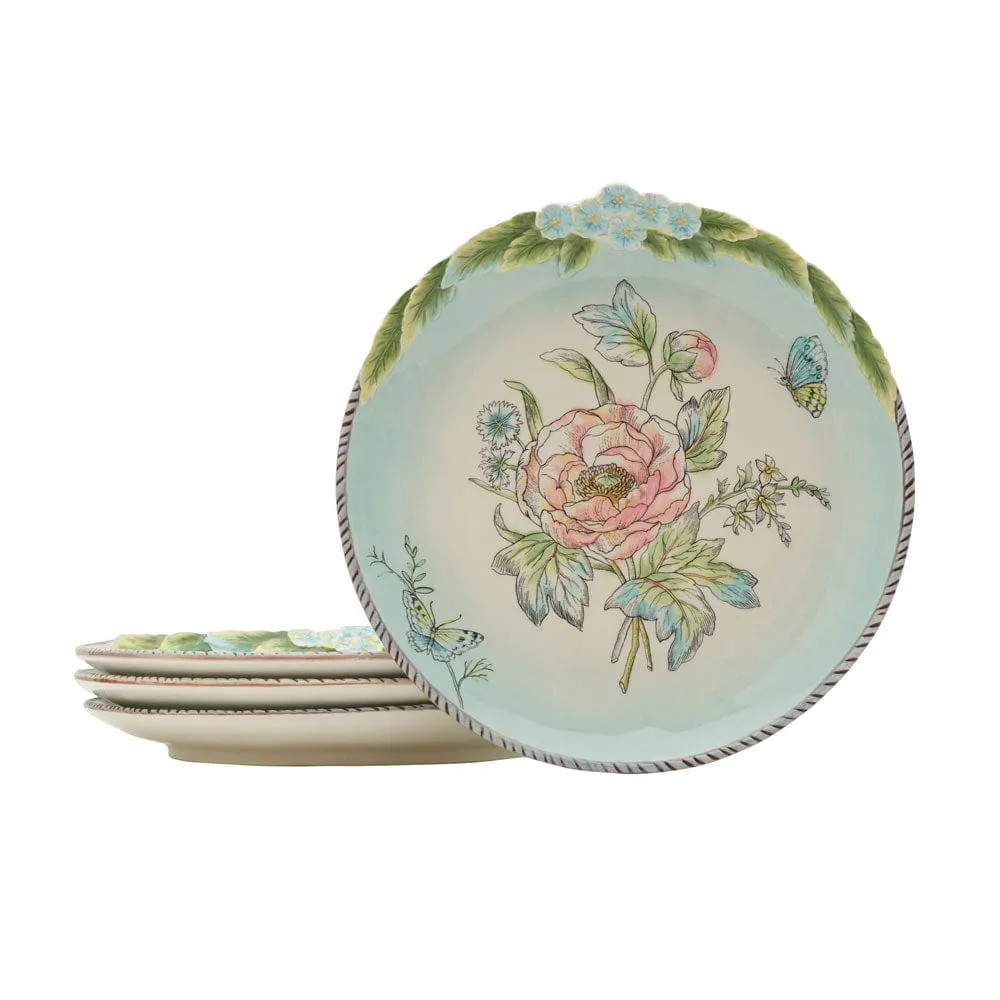 Fitz and Floyd English Garden Bloom set 4 piatti insalata 23 cm