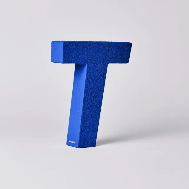 Nomeproprio Andrea T piatto ceramica blu cobalto taglia M