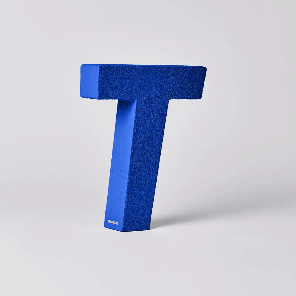 Nomeproprio Andrea T piatto ceramica blu cobalto taglia M
