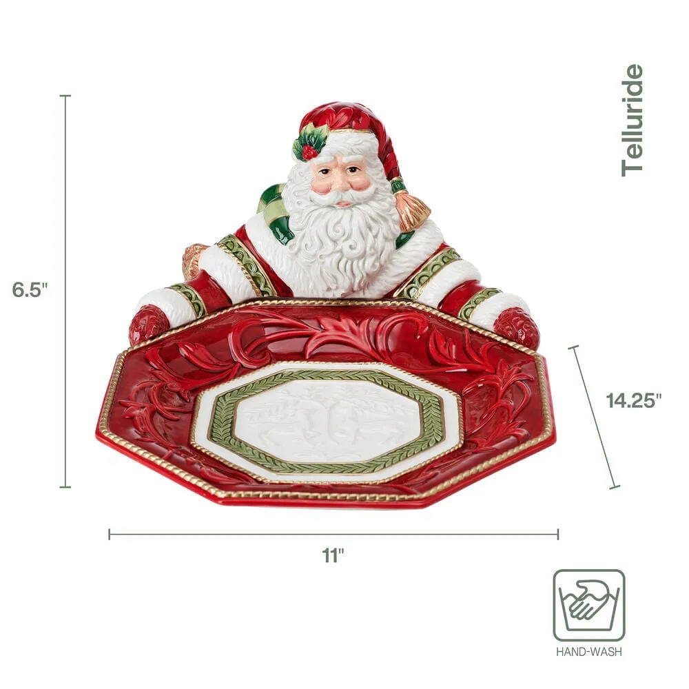 Fitz and Floyd Telluride Santa ciotola portata maiolica natale