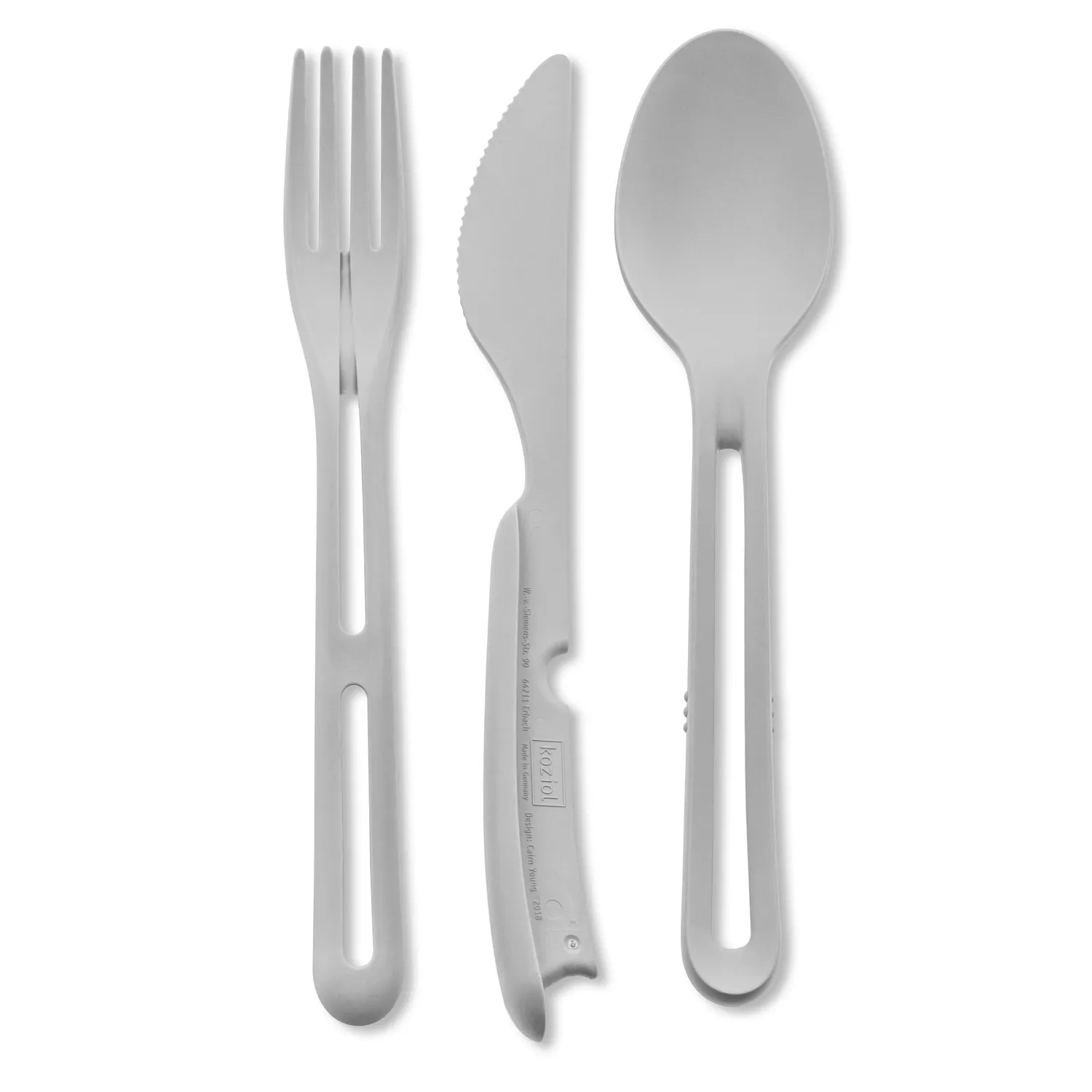 Silwy Tricky Grey set posate 3 pezzi magnetico plastica
