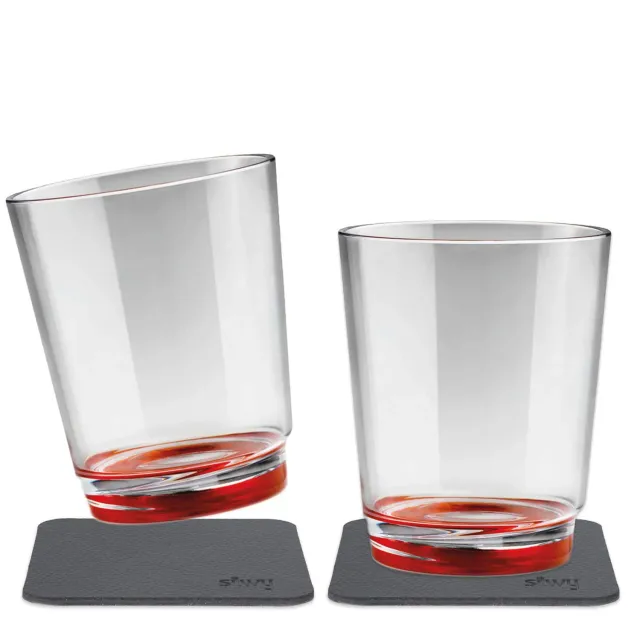Silwy Rossa tazza magnetica plastica rossa con basi