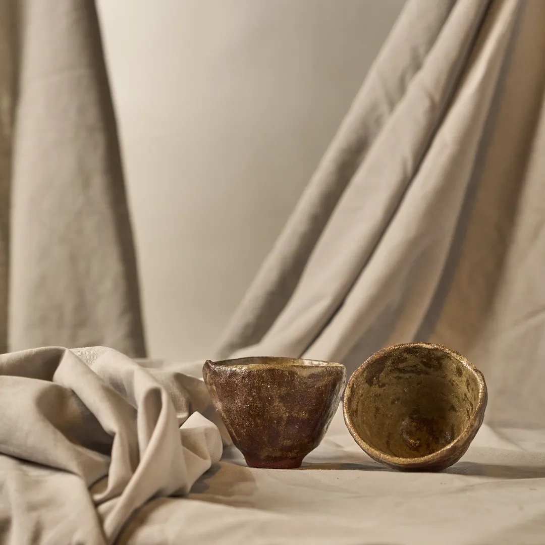 Studio Delta Pottery Umbral set 2 cup grès cenere