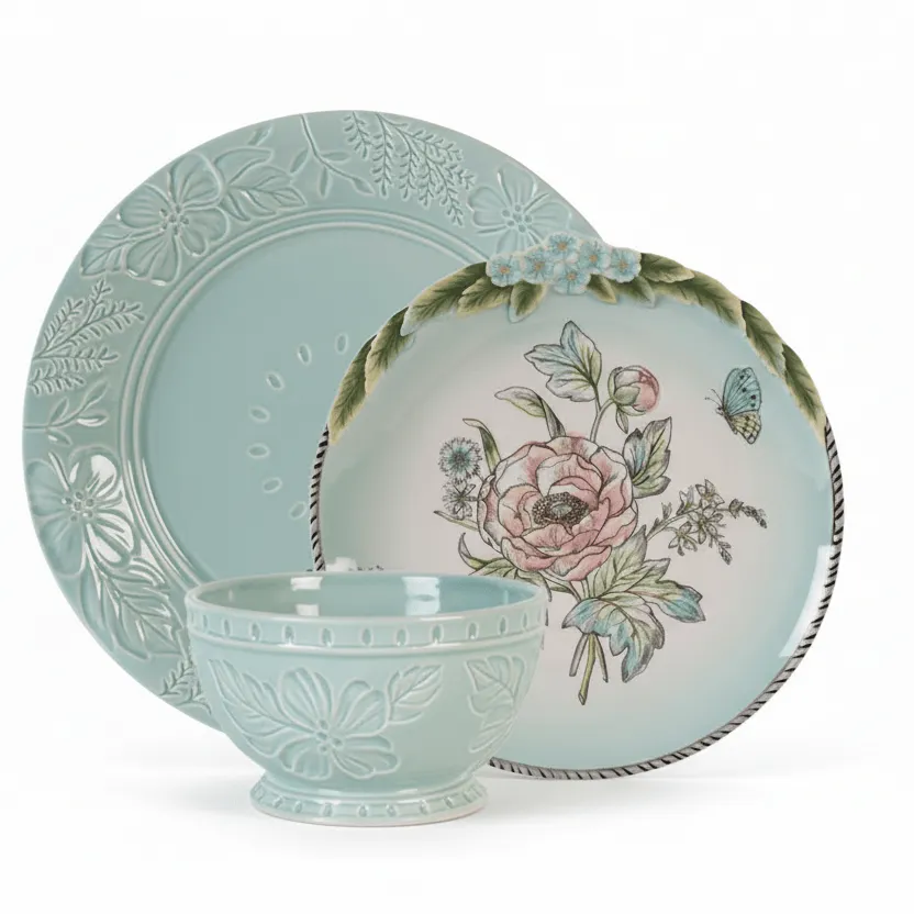 Fitz and Floyd English Garden Bloom servizio piatti 12 pezzi stoneware