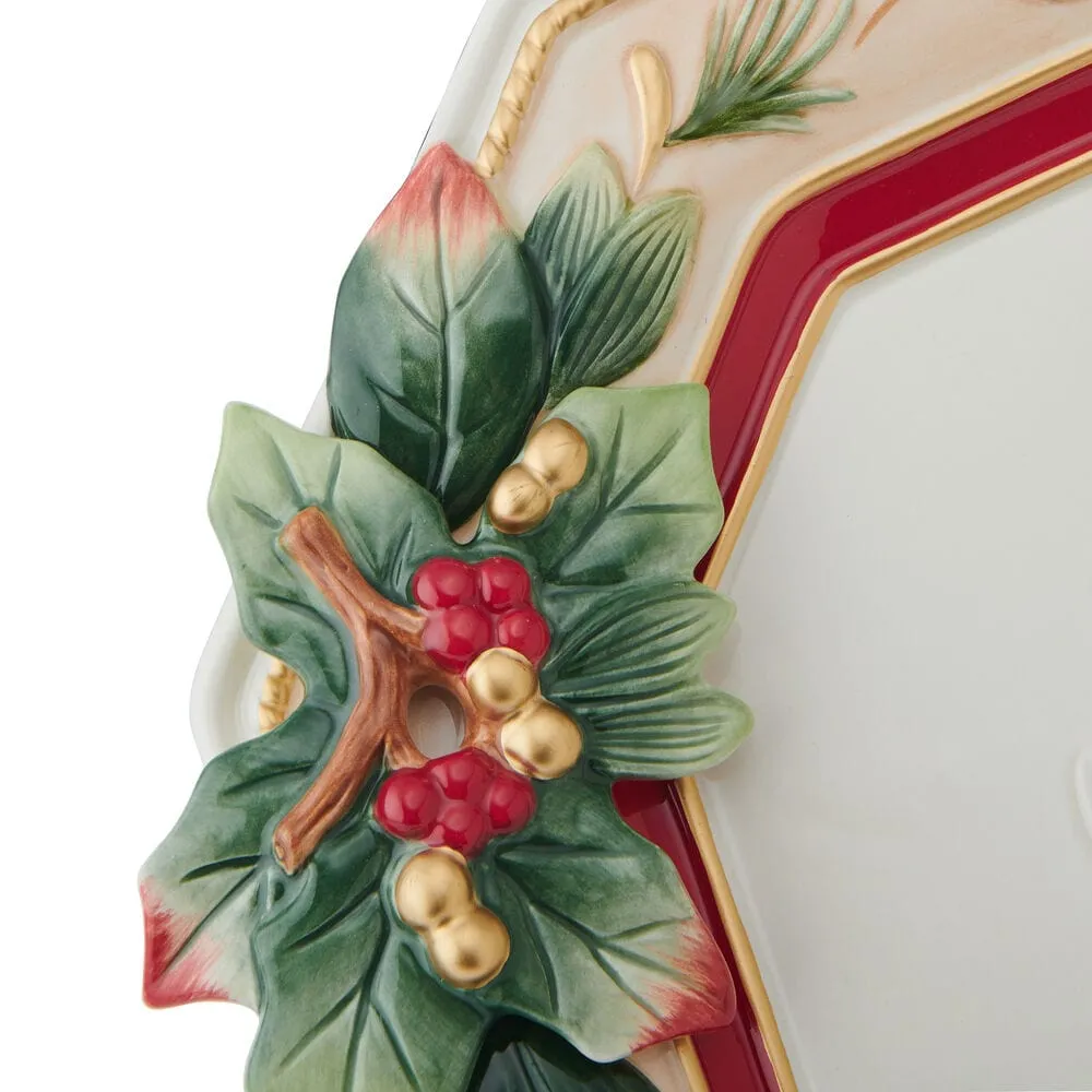 Fitz and Floyd Woodland Holiday vassoio portata in ceramica