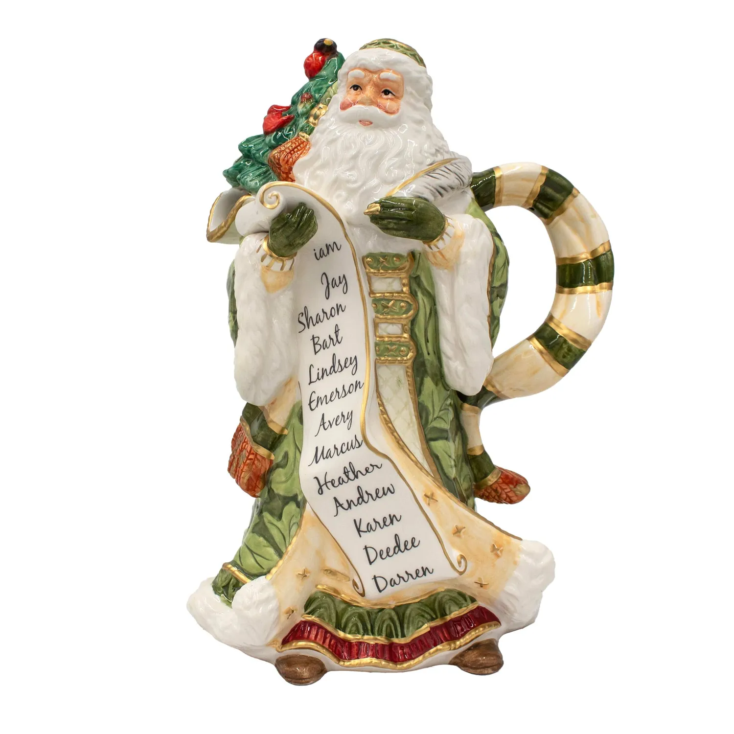 Fitz and Floyd Holiday Home brocca Babbo Natale verde 1,4 L