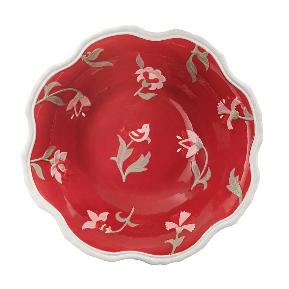 Fitz and Floyd Chalet ciotola verdure rossa 2,1 l