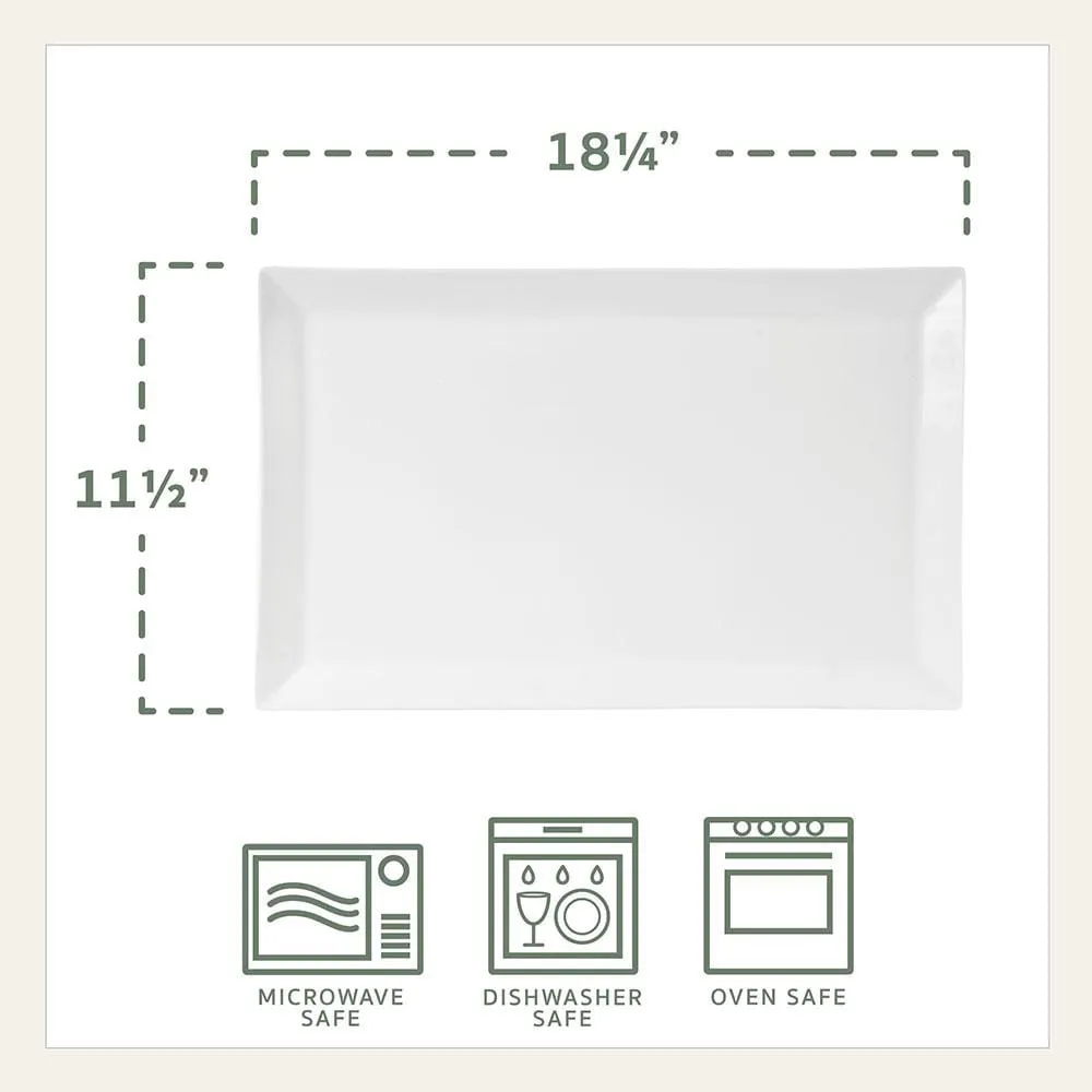 Fitz and Floyd Everyday White vassoio rettangolare 46 cm bianco