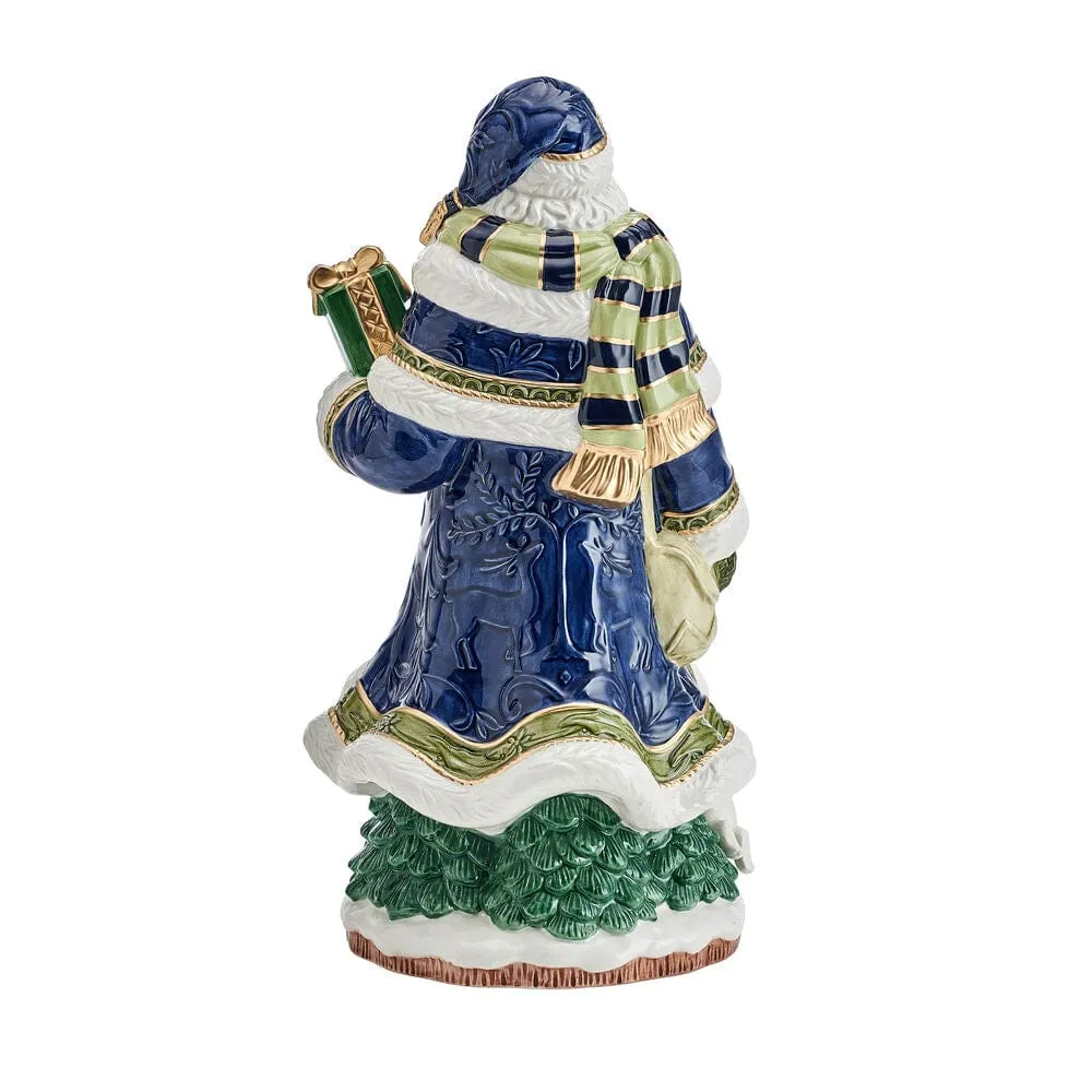 Fitz and Floyd Telluride Studio Blue Santa statuetta blu 33 cm