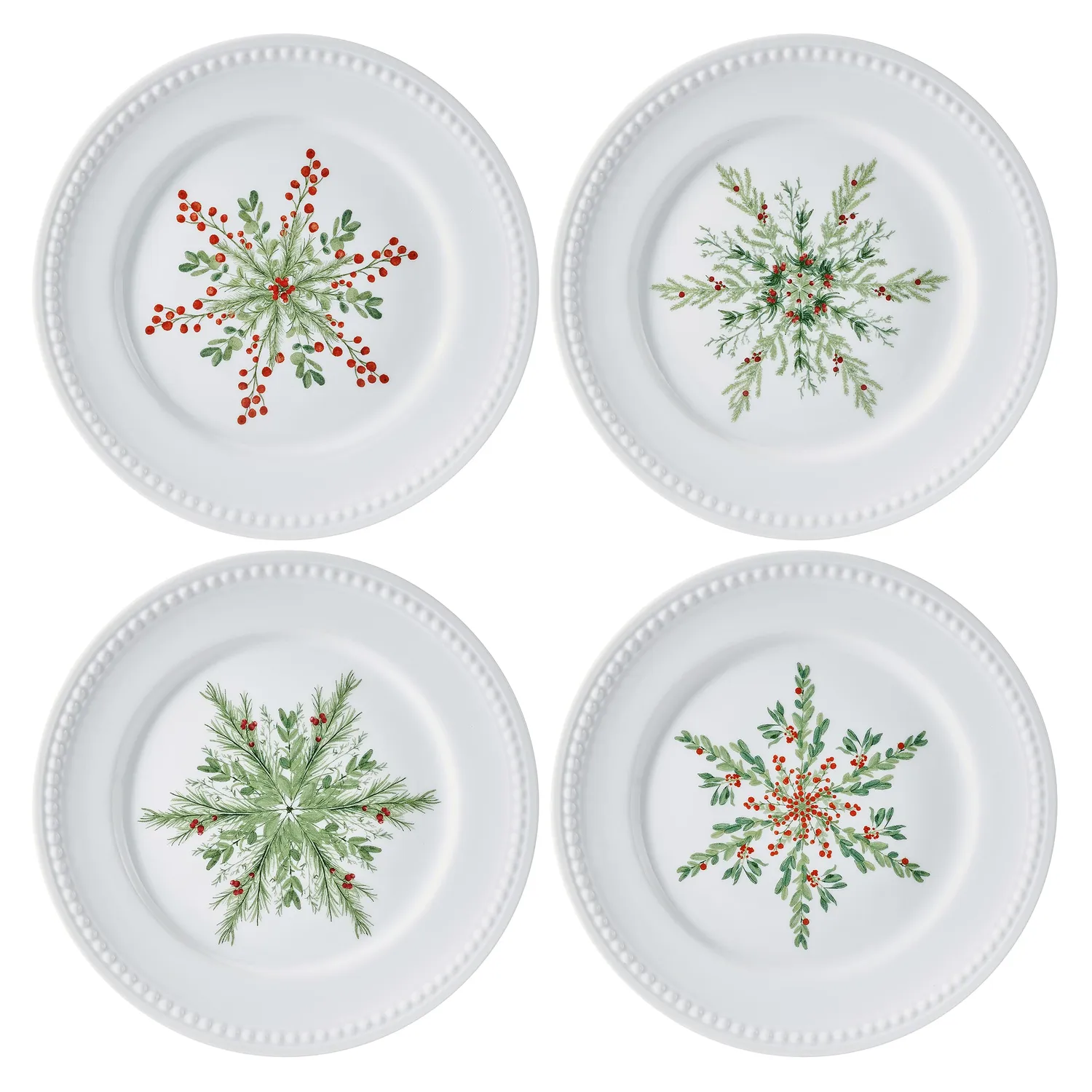 Fitz and Floyd Everyday White Evergreen piatti insalata 4 pezzi